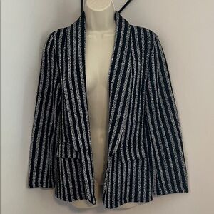 SHEIN Black and White Striped Blazer
